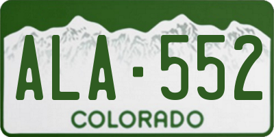 CO license plate ALA552