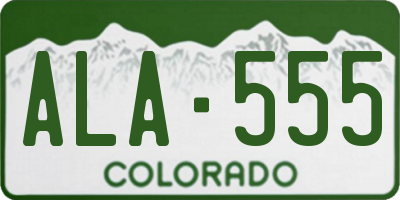CO license plate ALA555