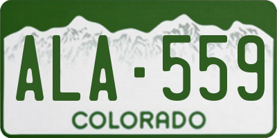 CO license plate ALA559