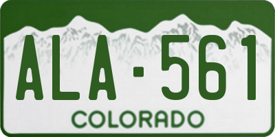 CO license plate ALA561
