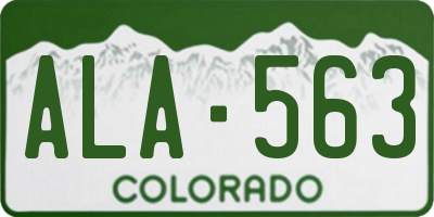 CO license plate ALA563