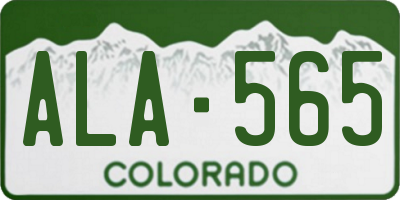 CO license plate ALA565