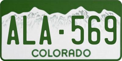 CO license plate ALA569