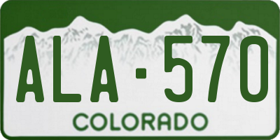 CO license plate ALA570