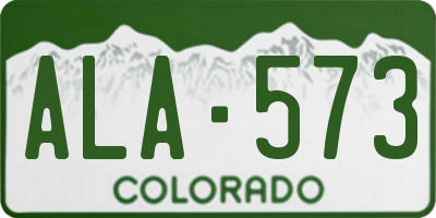 CO license plate ALA573