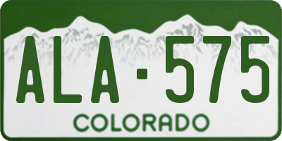CO license plate ALA575