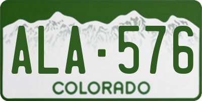 CO license plate ALA576