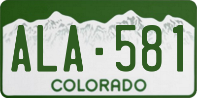 CO license plate ALA581