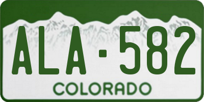 CO license plate ALA582