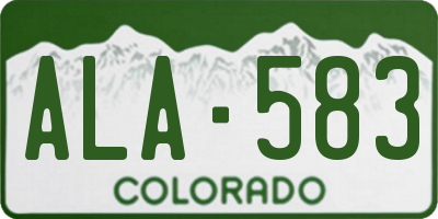 CO license plate ALA583
