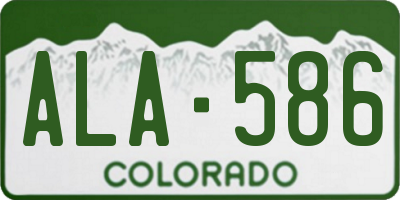 CO license plate ALA586