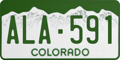 CO license plate ALA591
