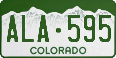 CO license plate ALA595