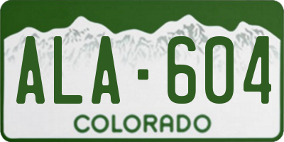 CO license plate ALA604