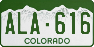 CO license plate ALA616
