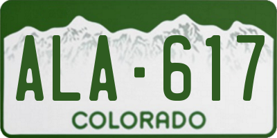 CO license plate ALA617