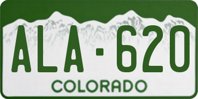 CO license plate ALA620