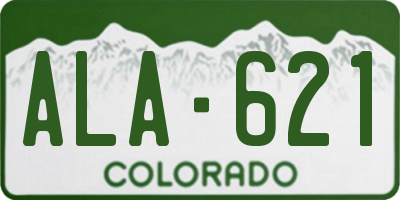 CO license plate ALA621