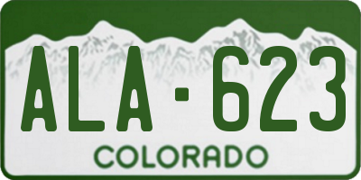 CO license plate ALA623
