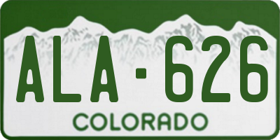 CO license plate ALA626
