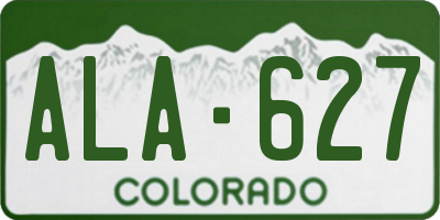 CO license plate ALA627