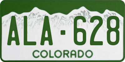 CO license plate ALA628