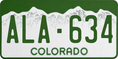 CO license plate ALA634