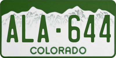 CO license plate ALA644
