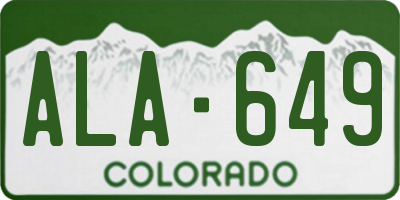 CO license plate ALA649