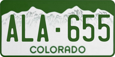 CO license plate ALA655