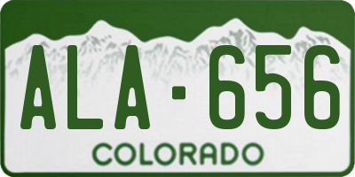 CO license plate ALA656