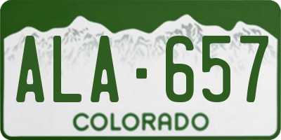 CO license plate ALA657