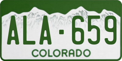 CO license plate ALA659