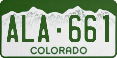 CO license plate ALA661