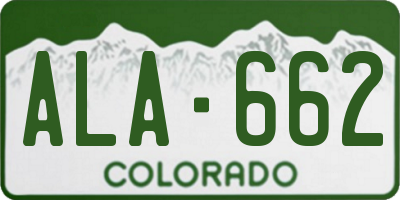CO license plate ALA662