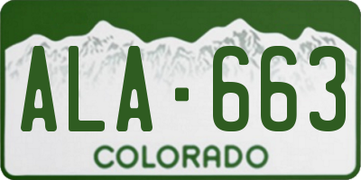 CO license plate ALA663