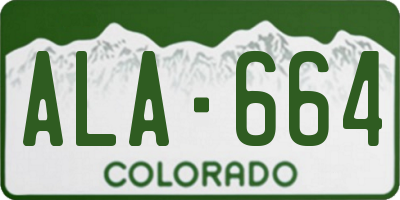 CO license plate ALA664