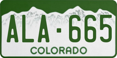 CO license plate ALA665