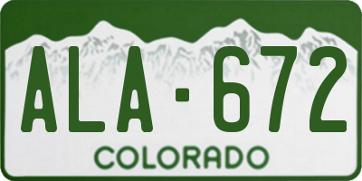 CO license plate ALA672