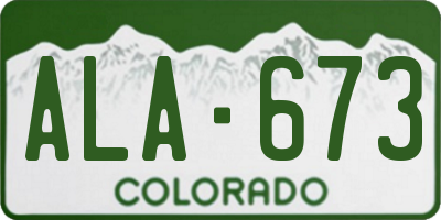 CO license plate ALA673