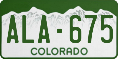 CO license plate ALA675