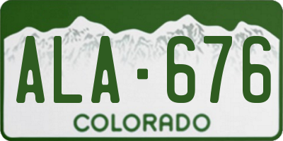 CO license plate ALA676