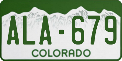 CO license plate ALA679