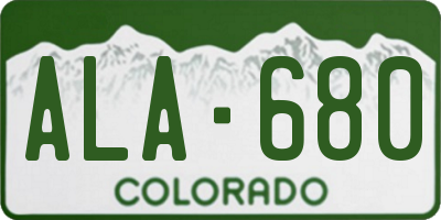 CO license plate ALA680