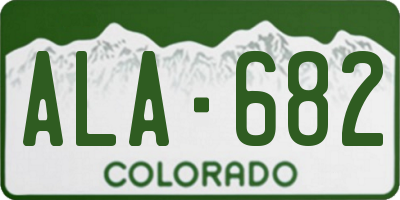 CO license plate ALA682