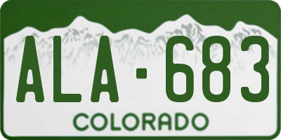 CO license plate ALA683