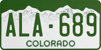 CO license plate ALA689