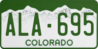 CO license plate ALA695