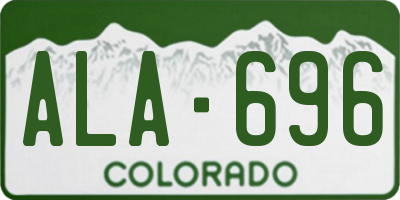 CO license plate ALA696