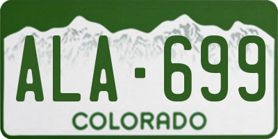 CO license plate ALA699